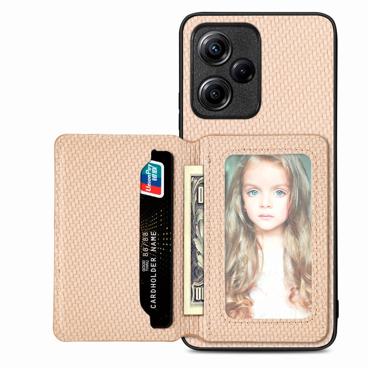 For Xiaomi Redmi Note 12 5G Global Carbon Fiber Magnetic Card Bag Phone Case
