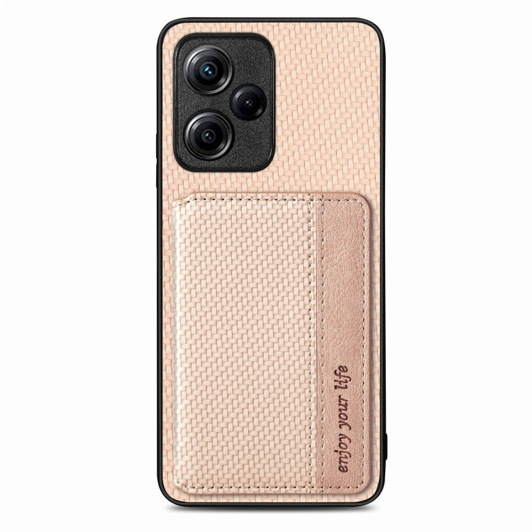 For Xiaomi Redmi Note 12 5G Global Carbon Fiber Magnetic Card Bag Phone Case