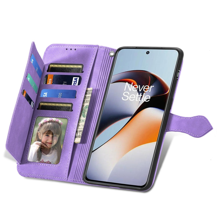 For OnePlus Ace 2 Embossed Flower Zipper Leather Phone Case