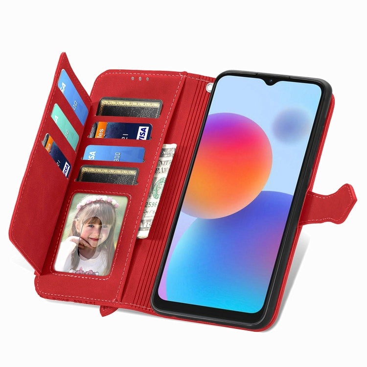 For ZTE Blade A52 Embossed Flower Zipper Leather Phone Case