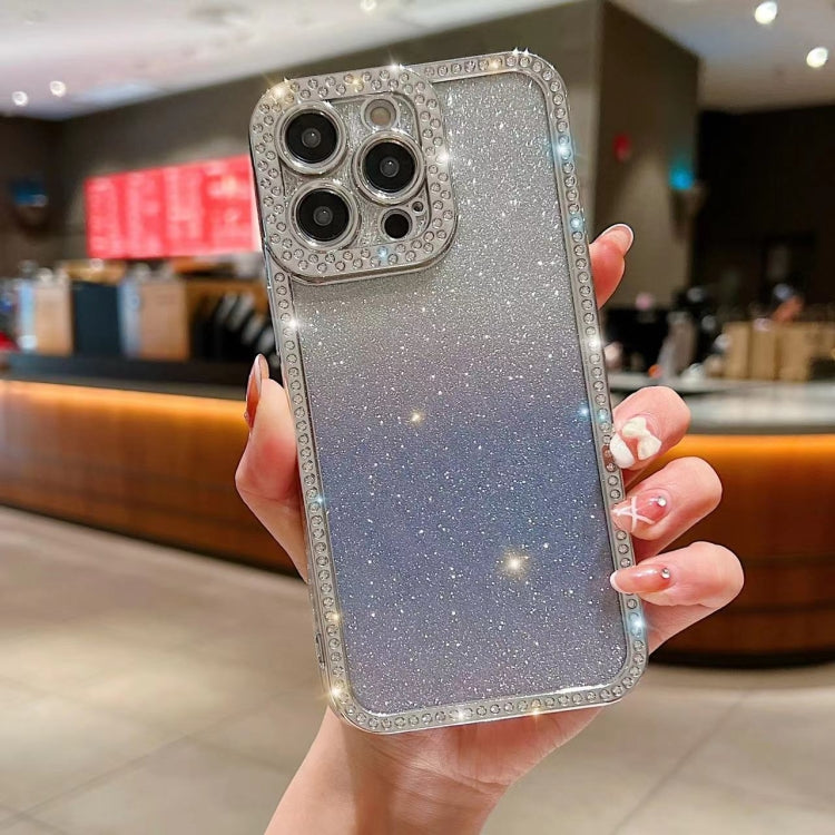 For iPhone 13 Pro Max Diamond Gradient Glitter Plated TPU Phone Case