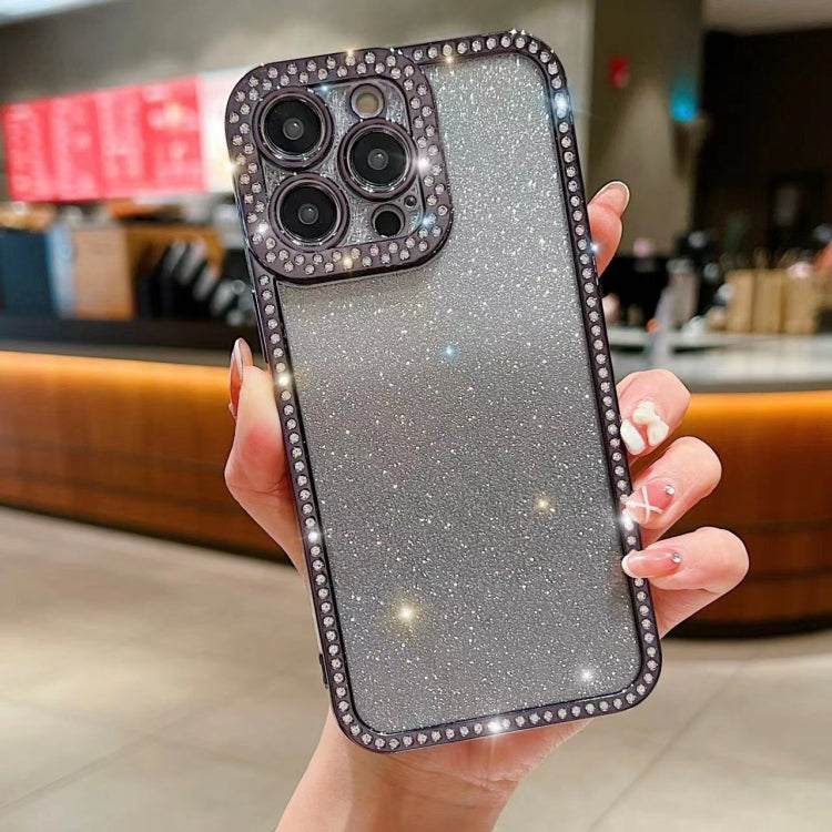 For iPhone 14 Pro Diamond Gradient Glitter Plated TPU Phone Case