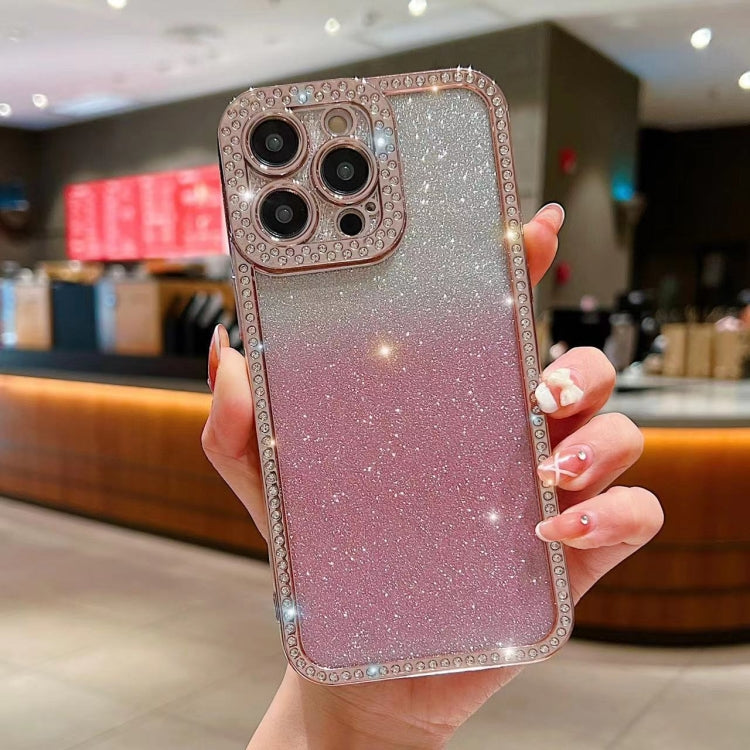 For iPhone 14 Pro Diamond Gradient Glitter Plated TPU Phone Case