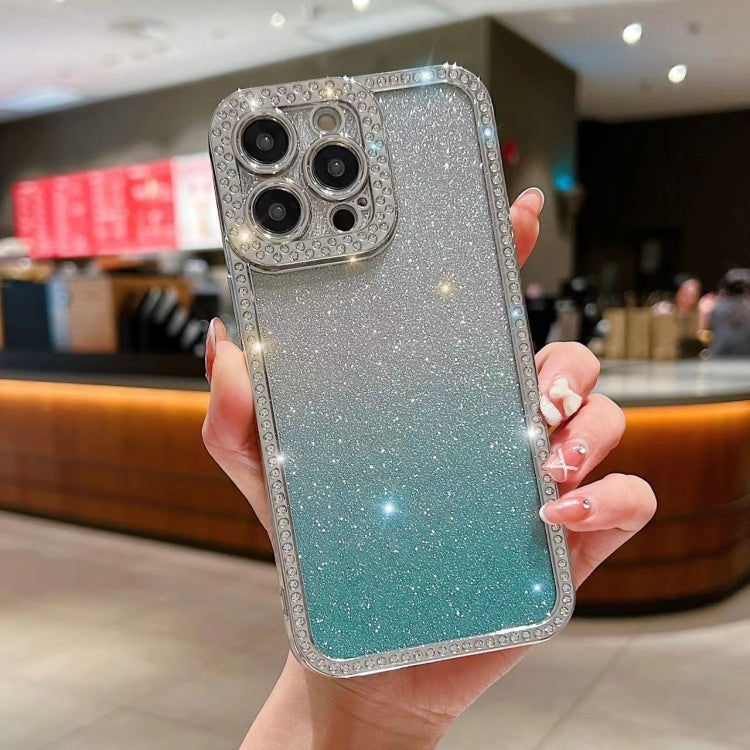 For iPhone 14 Pro Diamond Gradient Glitter Plated TPU Phone Case