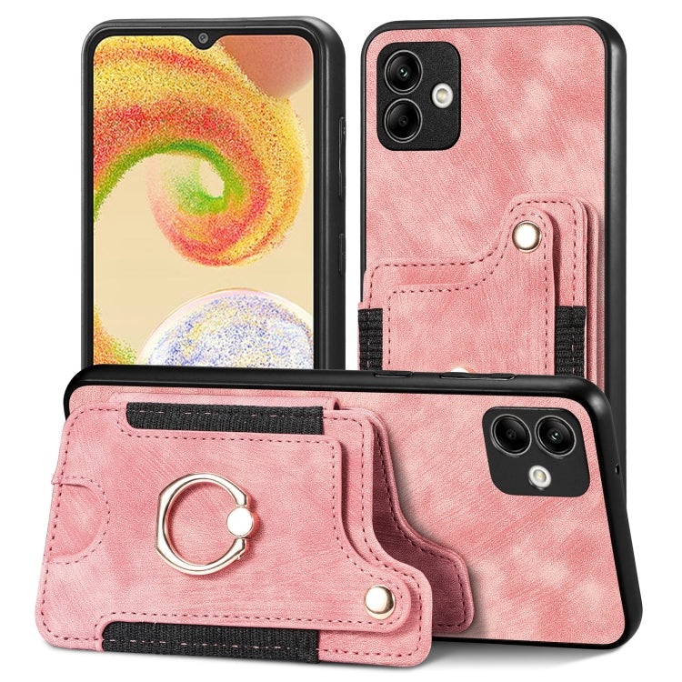 For Samsung Galaxy A04 Retro Skin-feel Ring Multi-card Wallet Phone Case