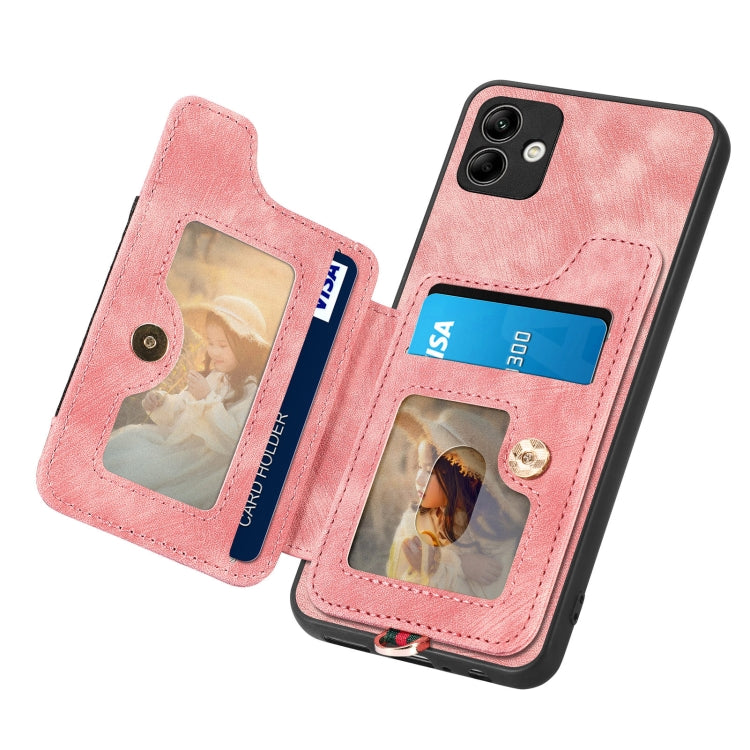 For Samsung Galaxy A04 Retro Skin-feel Ring Multi-card Wallet Phone Case