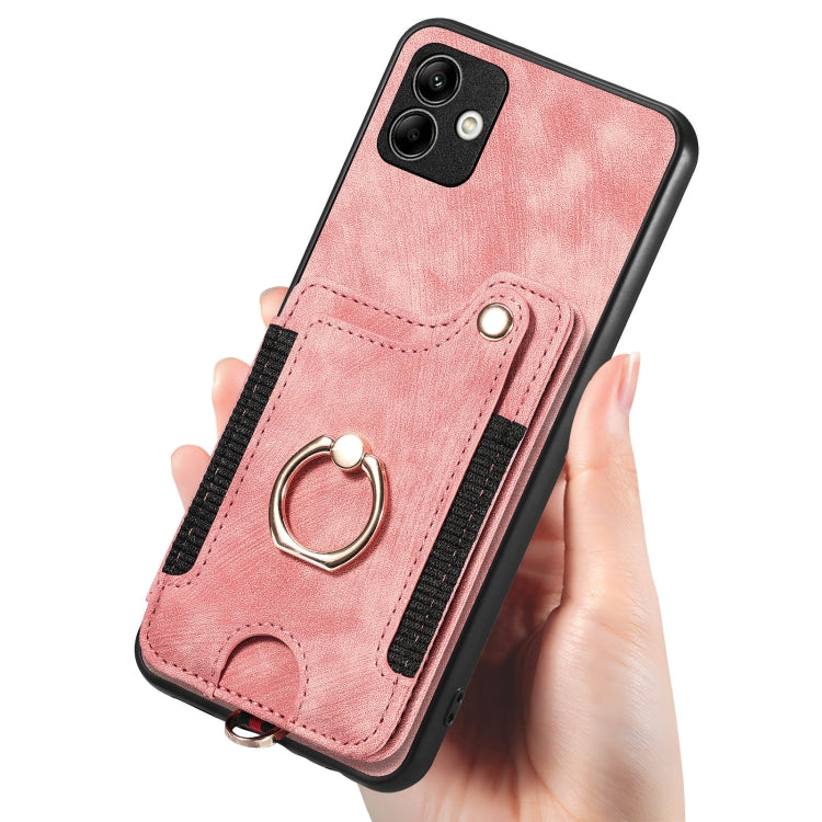 For Samsung Galaxy A04 Retro Skin-feel Ring Multi-card Wallet Phone Case