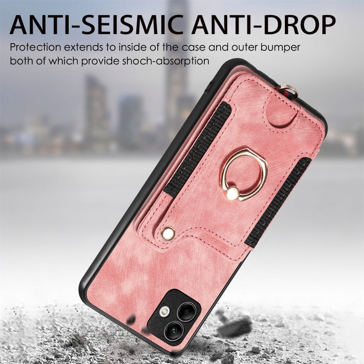 For Samsung Galaxy A04 Retro Skin-feel Ring Multi-card Wallet Phone Case