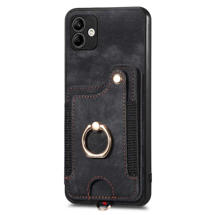 For Samsung Galaxy A04 Retro Skin-feel Ring Multi-card Wallet Phone Case