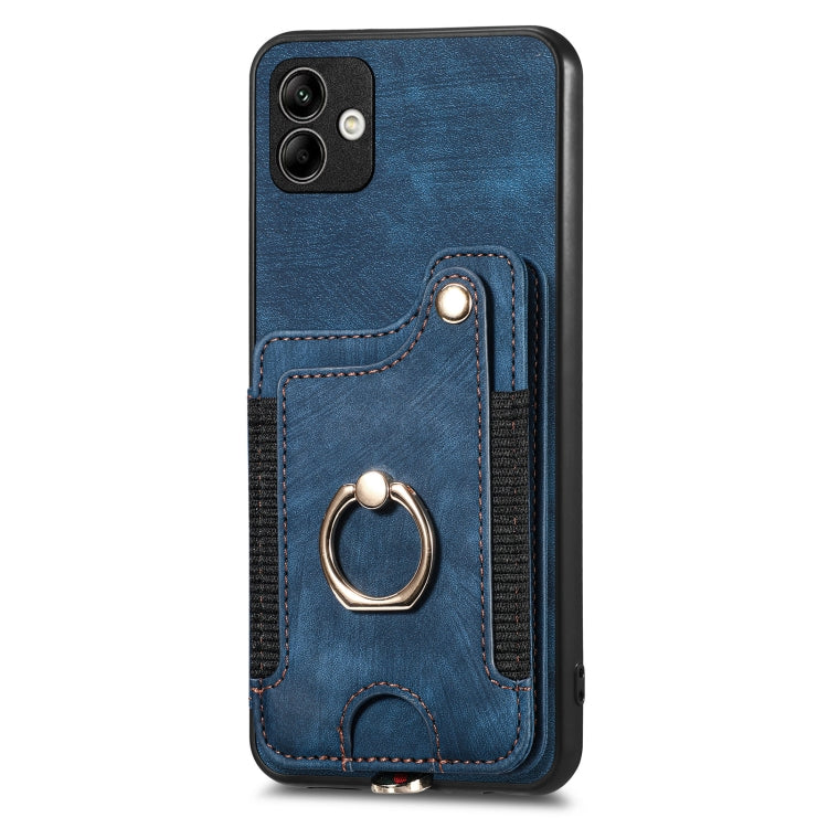 For Samsung Galaxy A04 Retro Skin-feel Ring Multi-card Wallet Phone Case