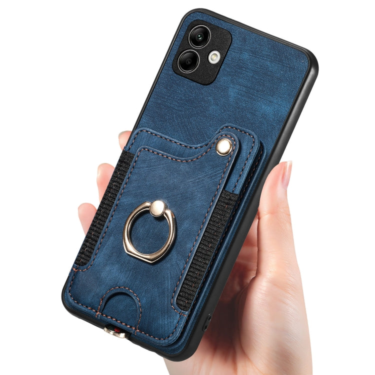 For Samsung Galaxy A04 Retro Skin-feel Ring Multi-card Wallet Phone Case