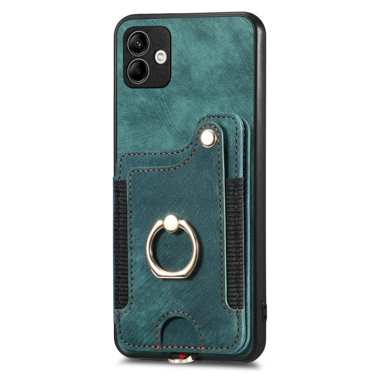 For Samsung Galaxy A04 Retro Skin-feel Ring Multi-card Wallet Phone Case