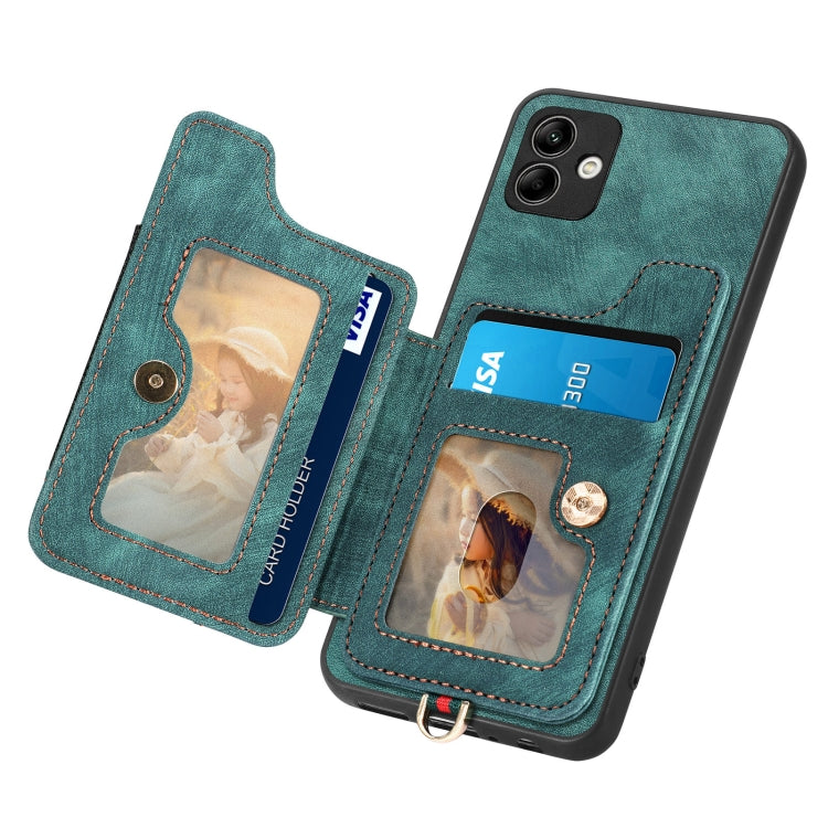 For Samsung Galaxy A04 Retro Skin-feel Ring Multi-card Wallet Phone Case