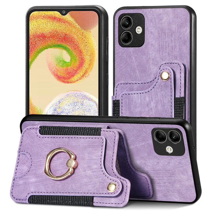 For Samsung Galaxy A04 Retro Skin-feel Ring Multi-card Wallet Phone Case