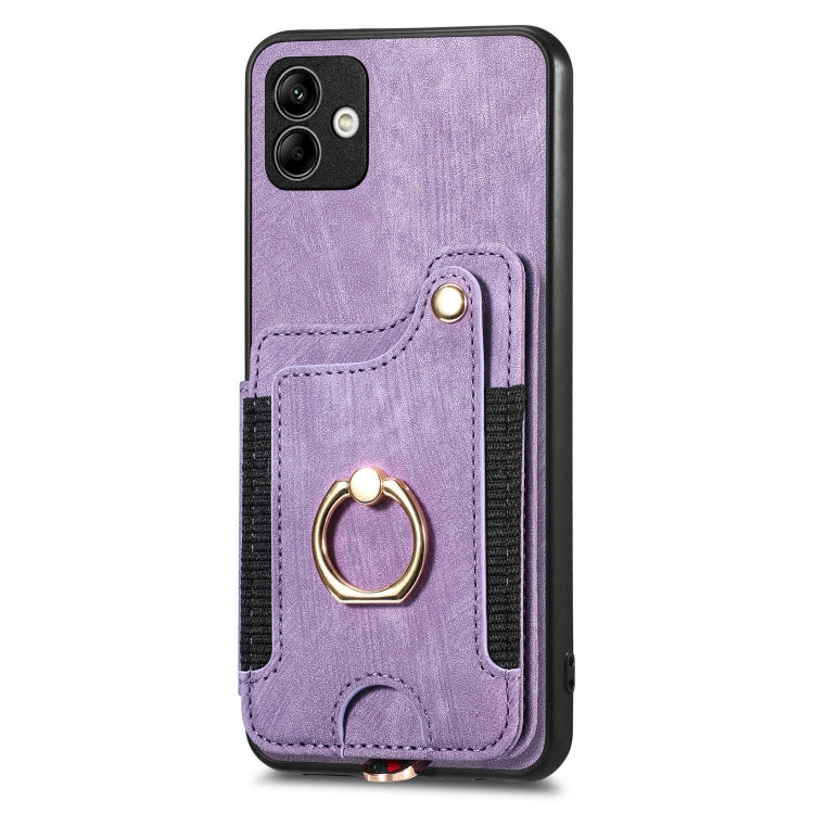 For Samsung Galaxy A04 Retro Skin-feel Ring Multi-card Wallet Phone Case