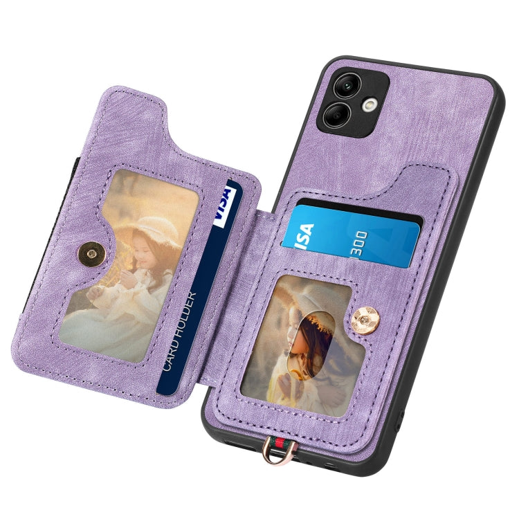 For Samsung Galaxy A04 Retro Skin-feel Ring Multi-card Wallet Phone Case