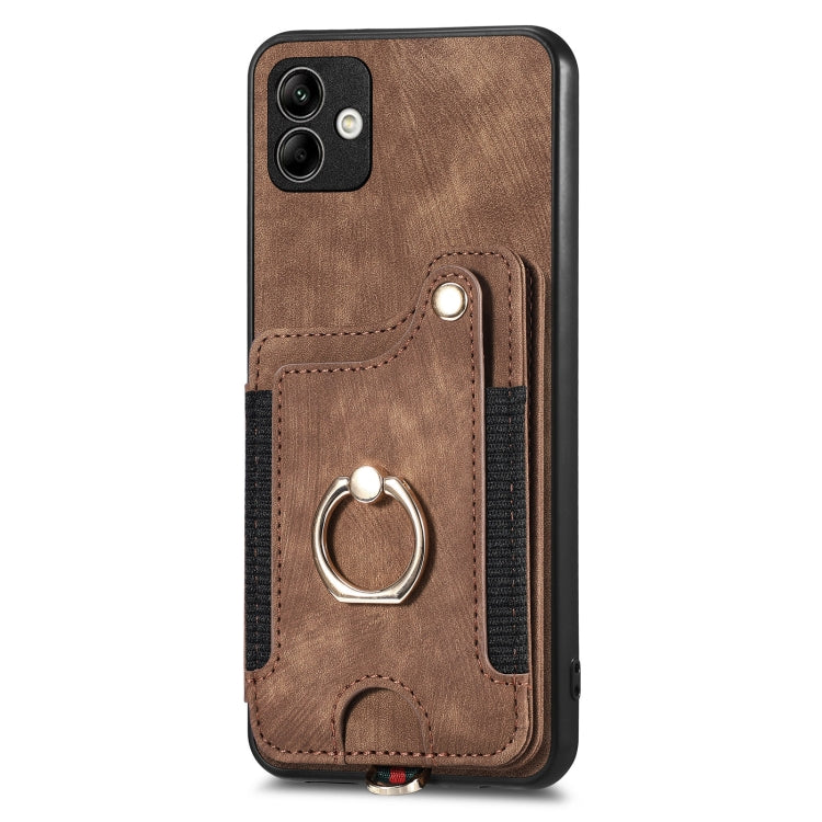 For Samsung Galaxy A04 Retro Skin-feel Ring Multi-card Wallet Phone Case