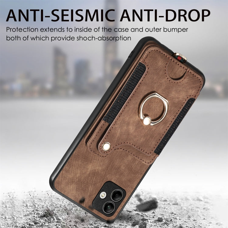 For Samsung Galaxy A04 Retro Skin-feel Ring Multi-card Wallet Phone Case