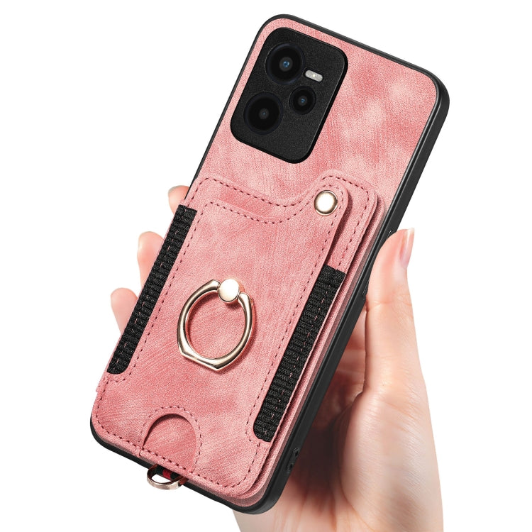 For Realme C35 Retro Skin-feel Ring Multi-card Wallet Phone Case
