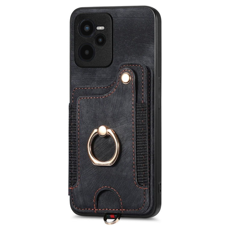 For Realme C35 Retro Skin-feel Ring Multi-card Wallet Phone Case