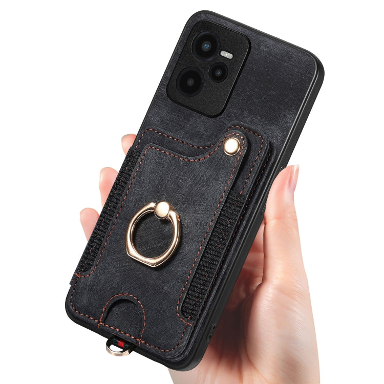 For Realme C35 Retro Skin-feel Ring Multi-card Wallet Phone Case