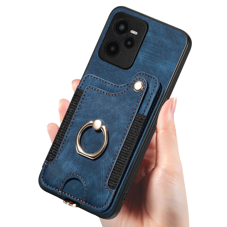 For Realme C35 Retro Skin-feel Ring Multi-card Wallet Phone Case