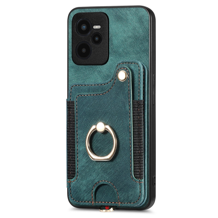 For Realme C35 Retro Skin-feel Ring Multi-card Wallet Phone Case