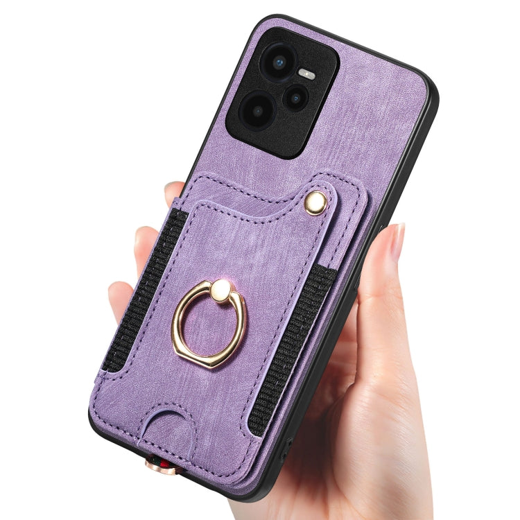 For Realme C35 Retro Skin-feel Ring Multi-card Wallet Phone Case