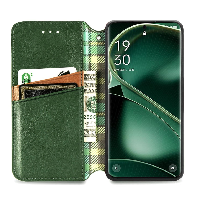 For OPPO Find X6 Cubic Grid Pressed Magnetic Leather Phone Case