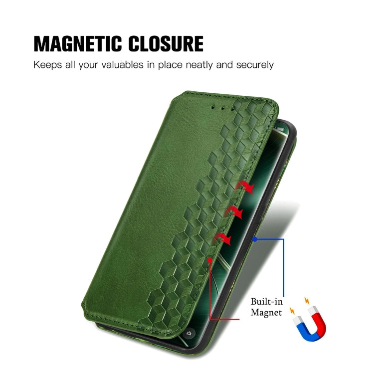 For OPPO Find X6 Cubic Grid Pressed Magnetic Leather Phone Case
