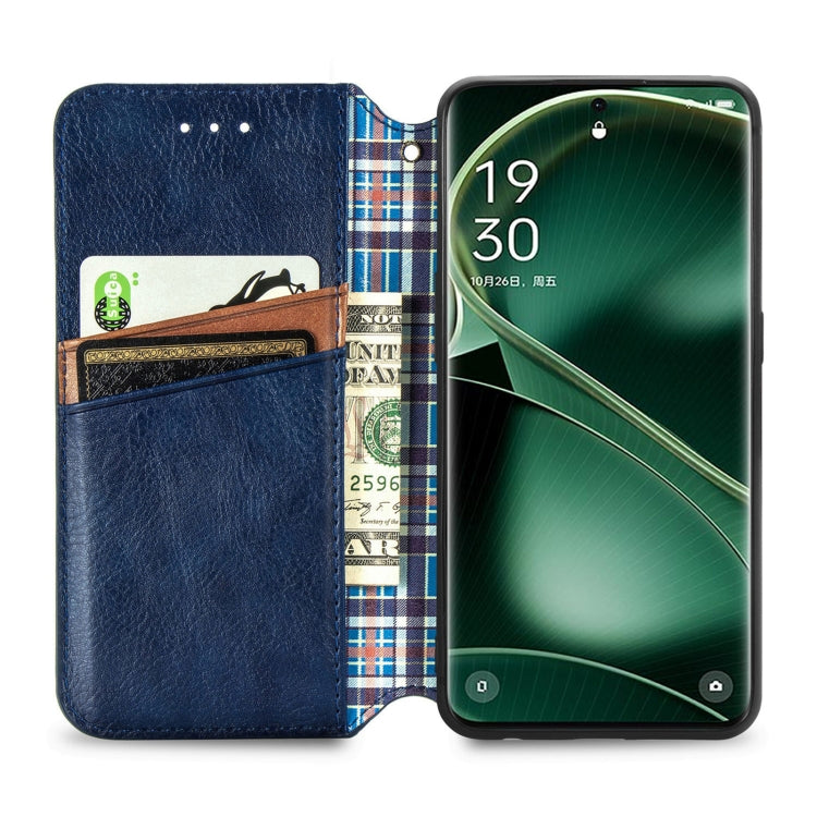For OPPO Find X6 Cubic Grid Pressed Magnetic Leather Phone Case