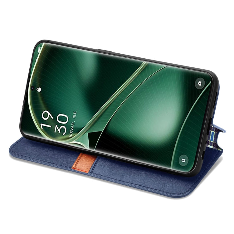 For OPPO Find X6 Cubic Grid Pressed Magnetic Leather Phone Case