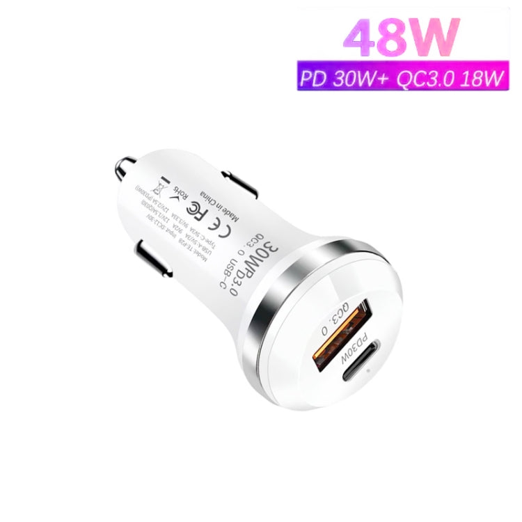 P28 USB-C PD30W + QC3.0 18W USB Dual Port Car Charger