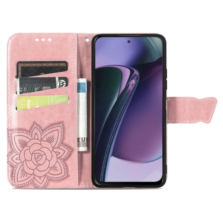 For Motorola Moto G Stylus 5G 2023 Butterfly Love Flower Embossed Leather Phone Case