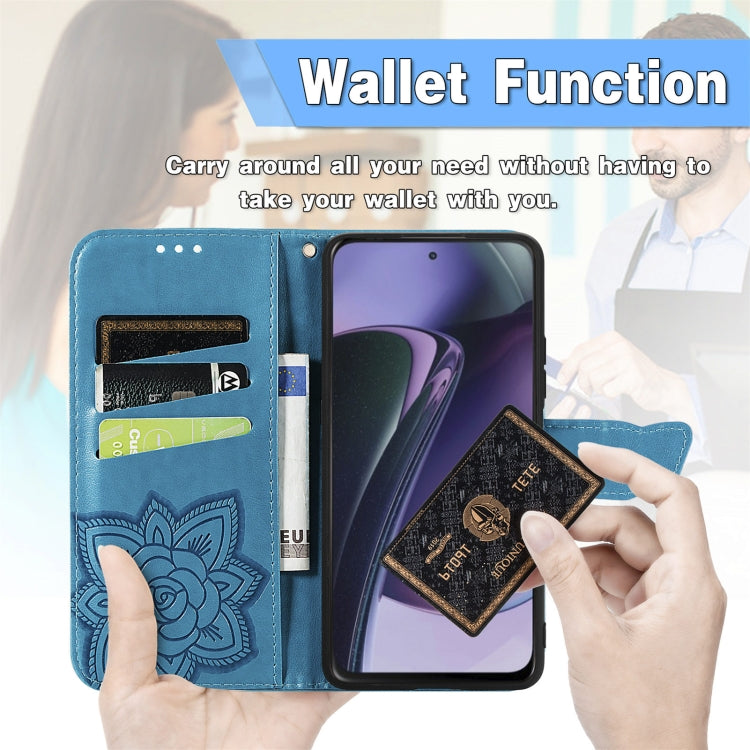 For Motorola Moto G Stylus 5G 2023 Butterfly Love Flower Embossed Leather Phone Case