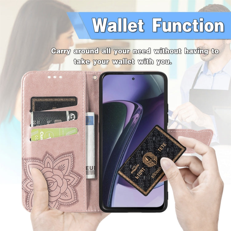For Motorola Moto G Stylus 5G 2023 Butterfly Love Flower Embossed Leather Phone Case