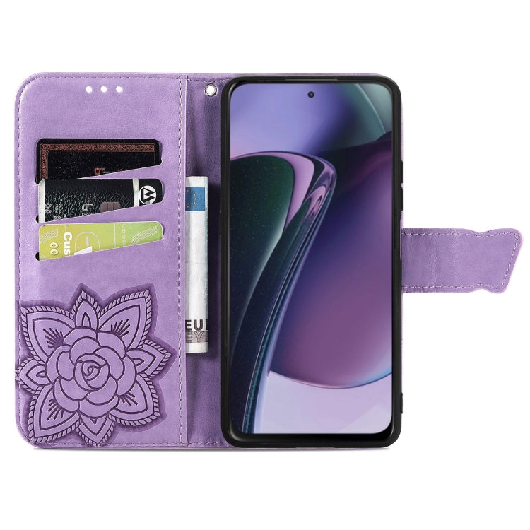 For Motorola Moto G Stylus 5G 2023 Butterfly Love Flower Embossed Leather Phone Case