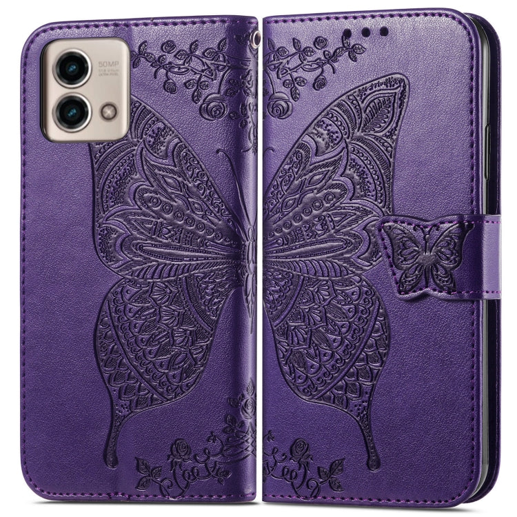 For Motorola Moto G Stylus 5G 2023 Butterfly Love Flower Embossed Leather Phone Case