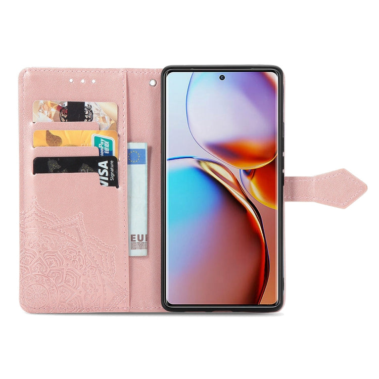 For Motorola Moto X40 Mandala Flower Embossed Leather Phone Case