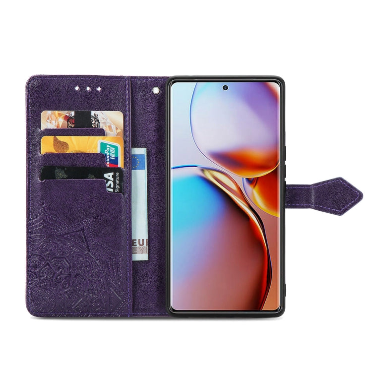 For Motorola Moto X40 Mandala Flower Embossed Leather Phone Case