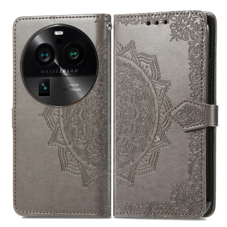 For OPPO Find X6 Pro Mandala Flower Embossed Leather Phone Case