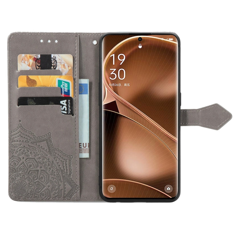 For OPPO Find X6 Pro Mandala Flower Embossed Leather Phone Case