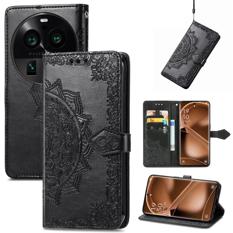 For OPPO Find X6 Pro Mandala Flower Embossed Leather Phone Case