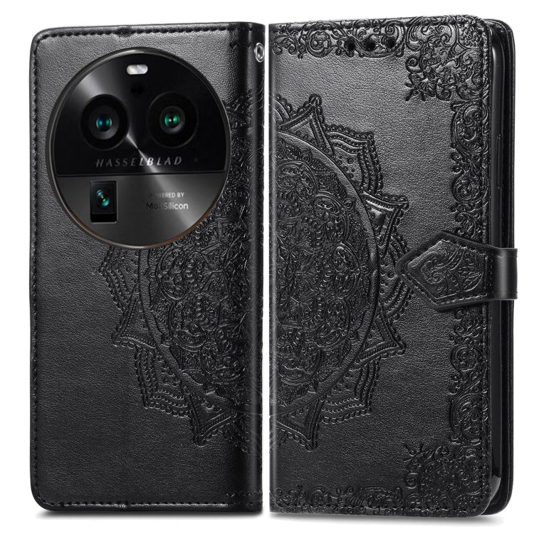 For OPPO Find X6 Pro Mandala Flower Embossed Leather Phone Case