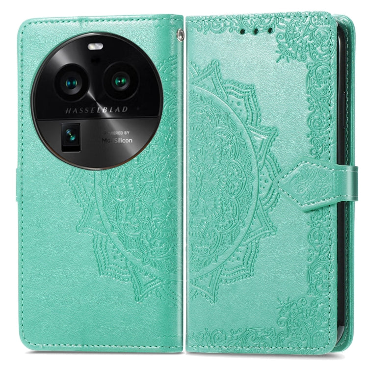 For OPPO Find X6 Pro Mandala Flower Embossed Leather Phone Case