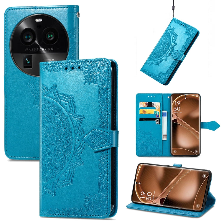 For OPPO Find X6 Pro Mandala Flower Embossed Leather Phone Case