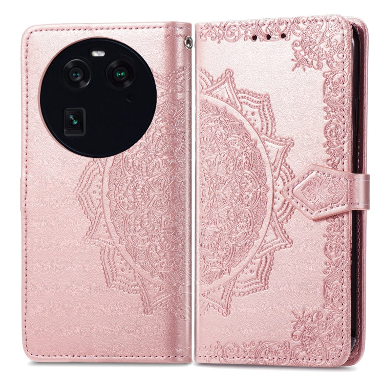 For OPPO Find X6 Mandala Flower Embossed Leather Phone Case