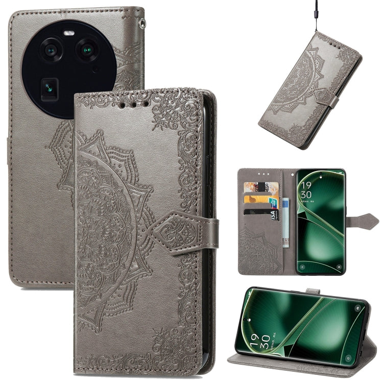 For OPPO Find X6 Mandala Flower Embossed Leather Phone Case