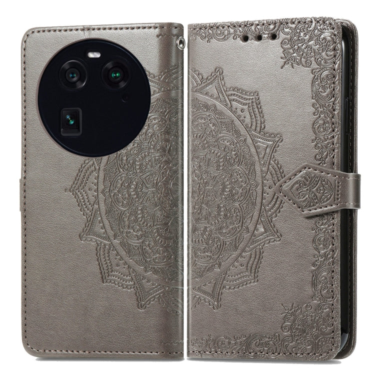 For OPPO Find X6 Mandala Flower Embossed Leather Phone Case