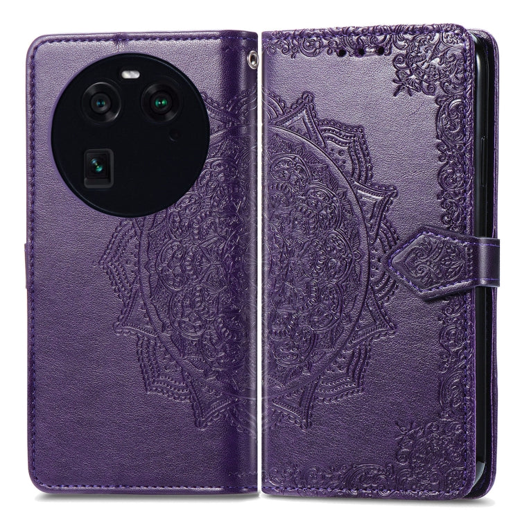 For OPPO Find X6 Mandala Flower Embossed Leather Phone Case